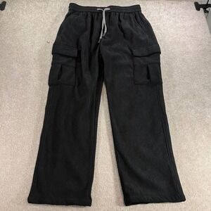 Unbranded‎ Corduroy Cargo Pants Mens Size 33 Black Wide Leg Streetwear
